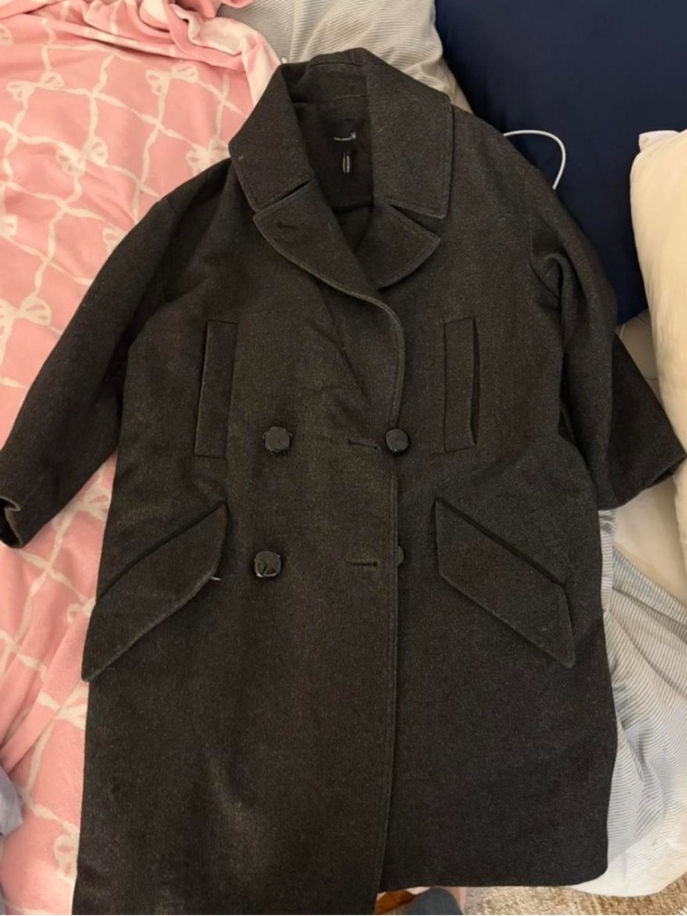 Isabel Marant Dark Gray Double-Breasted Coat